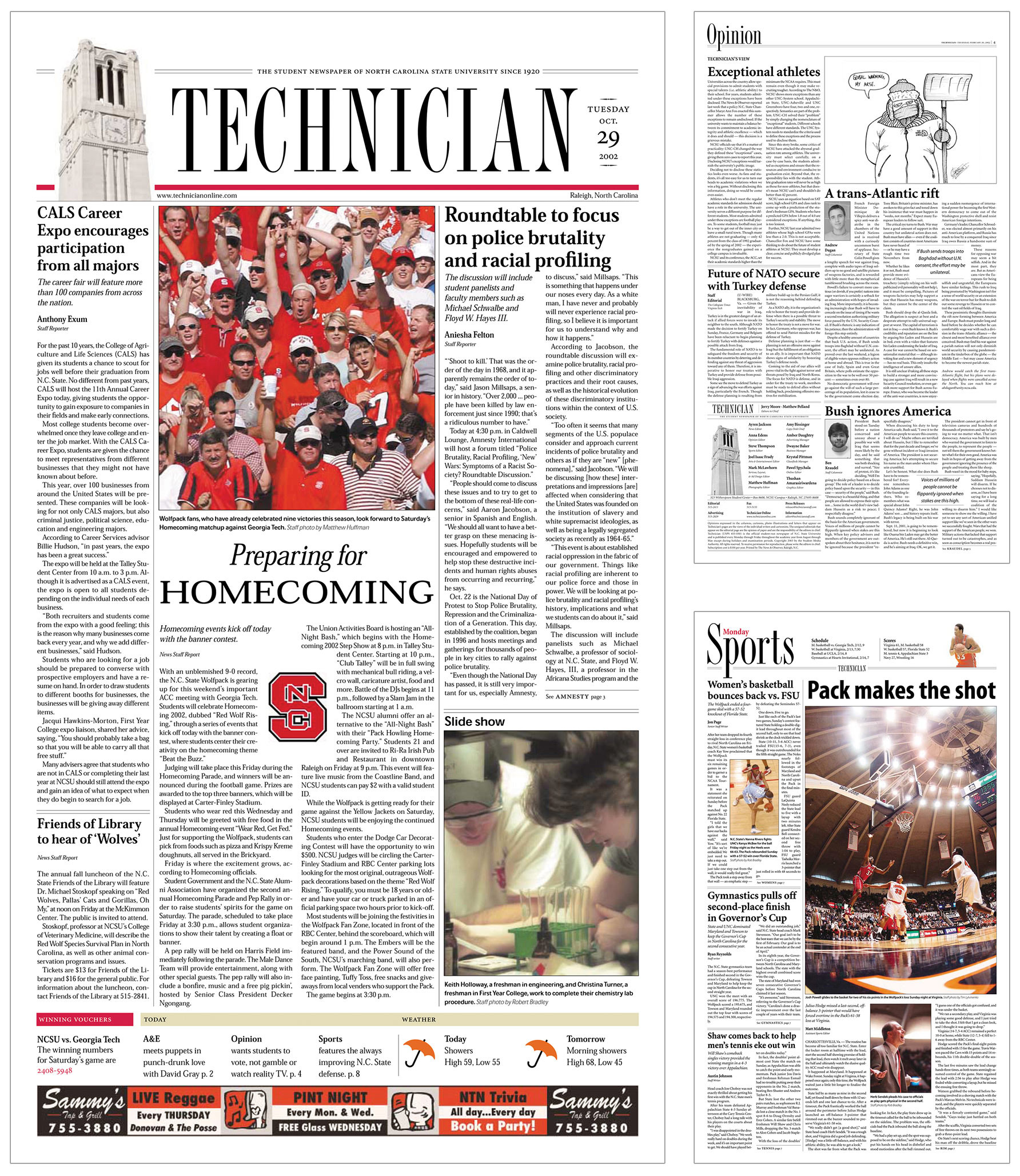 Redesign of North Carolina State University's student newspaper, Technician, of which I served as Co-Editor in Chief.