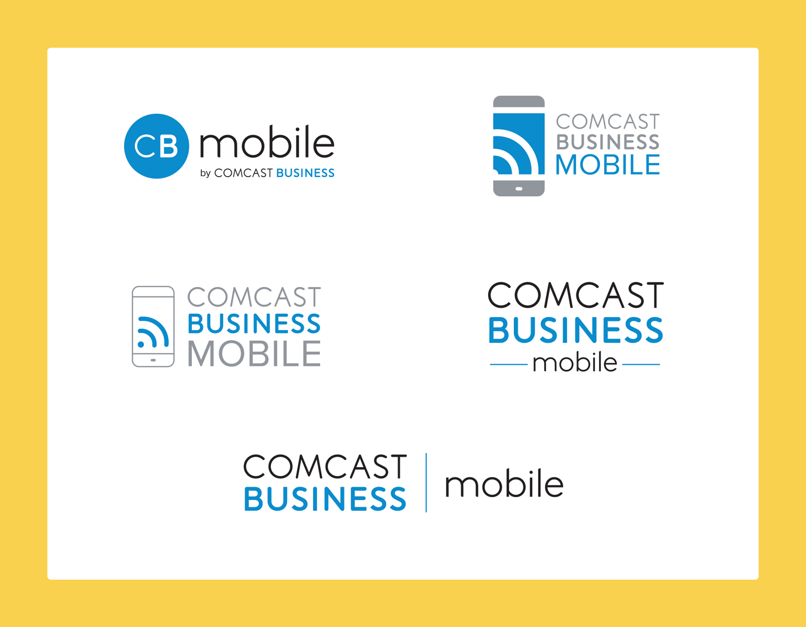 A logo exploration for Comcast Business Mobile. 